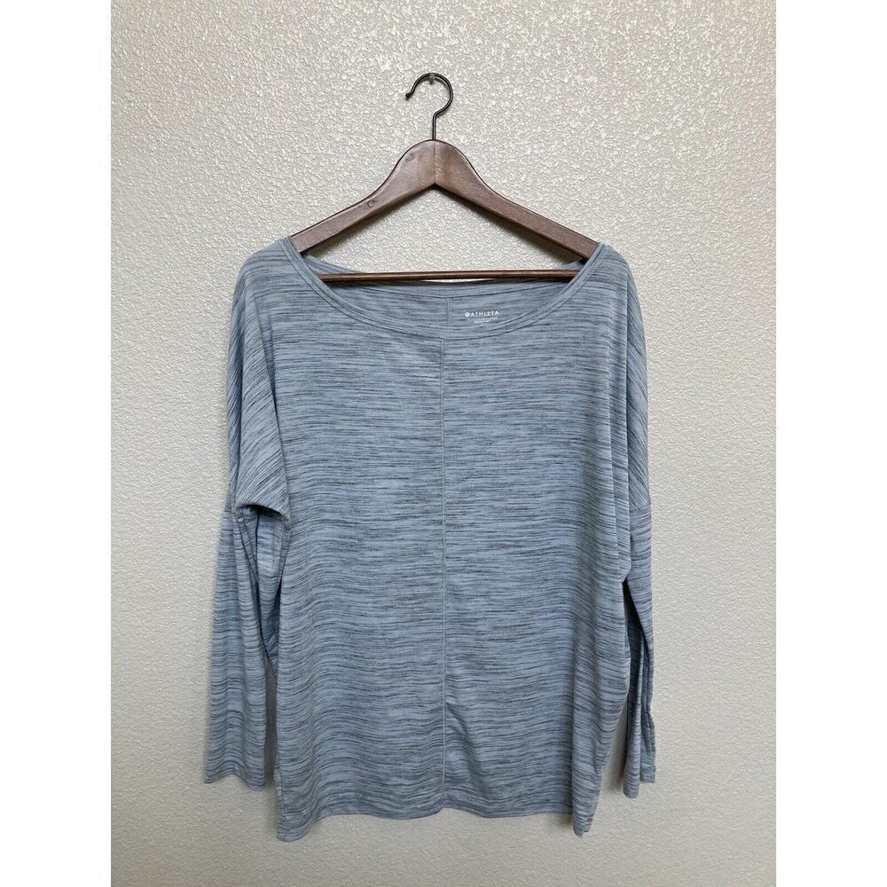 Athleta womens gray long sleeve tunic small batwing lounge athletic cozy stretch